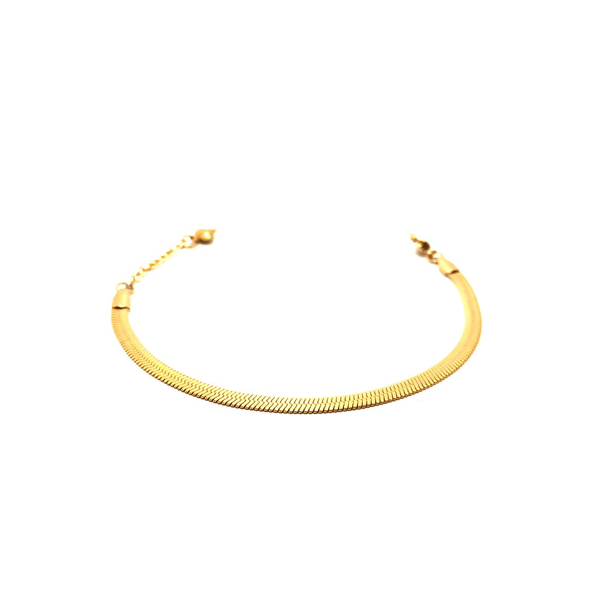 دستبند ماری هرینگبون طلایی 4 میلیمتر آویزدار