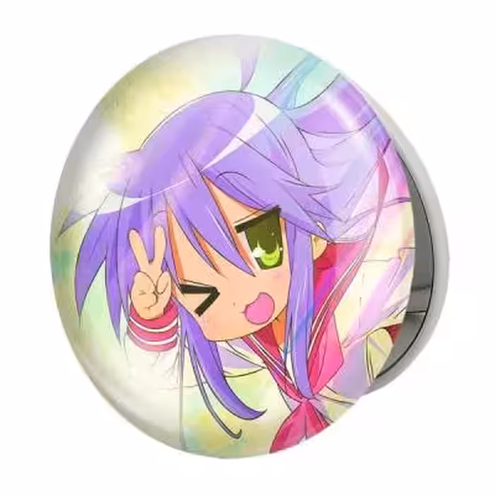 آینه جیبی خندالو طرح کاگامی انیمه ستاره خوش شانس Lucky Star مدل تاشو کد 23602