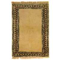 فرش قدیمی دستبافت یک ونیم متری مدل کف ساده کد 1412165(فروش چکی 6 ماهه با کد تخفیف farshgereh)