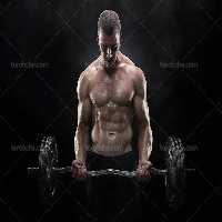عکس مرد بدنساز و دمبل | گرافیک با طعم تربچه