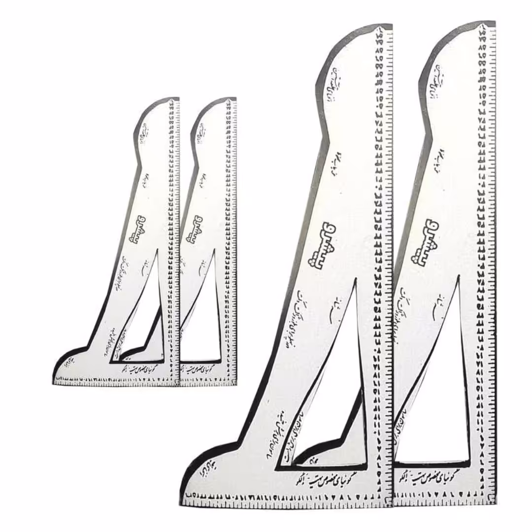 گونیا خیاطی مدل  اشل1.2 و 1.4 بسته ی 4 عددی