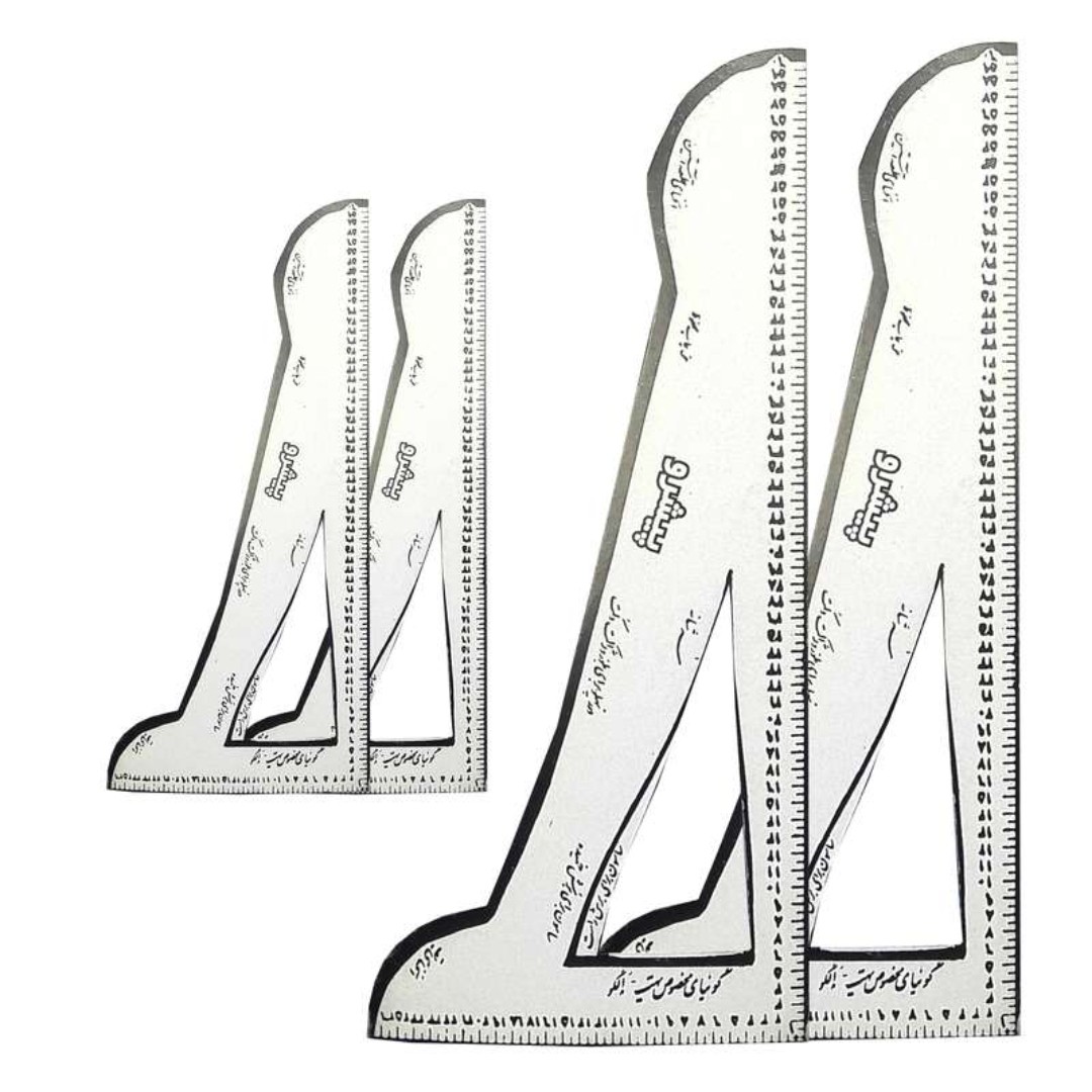 گونیا خیاطی مدل  اشل1.2 و 1.4 بسته ی 4 عددی