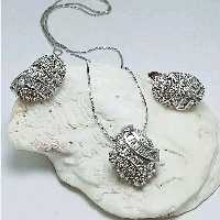 نیم ست نقره جواهر تایلندی ،