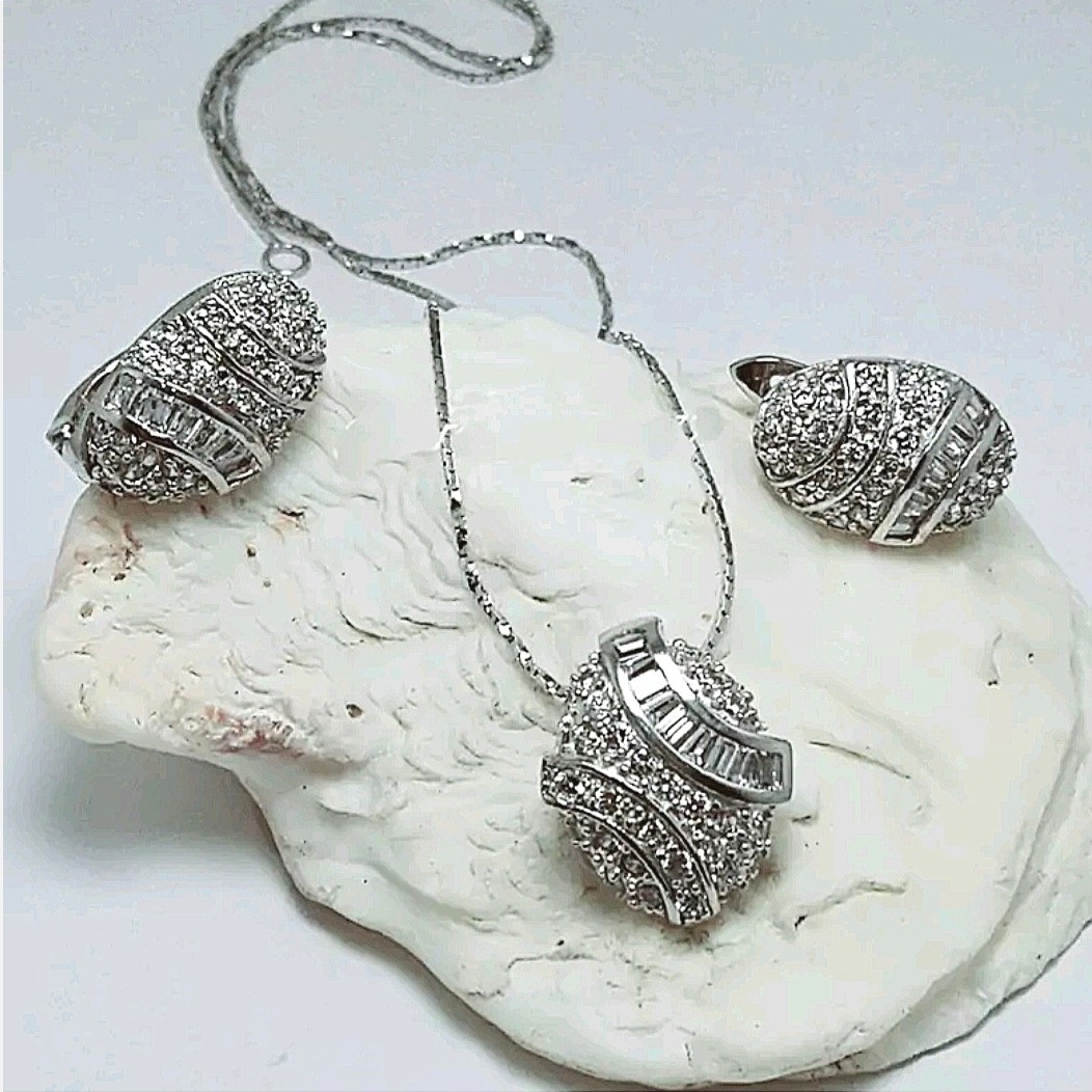 نیم ست نقره جواهر تایلندی ،