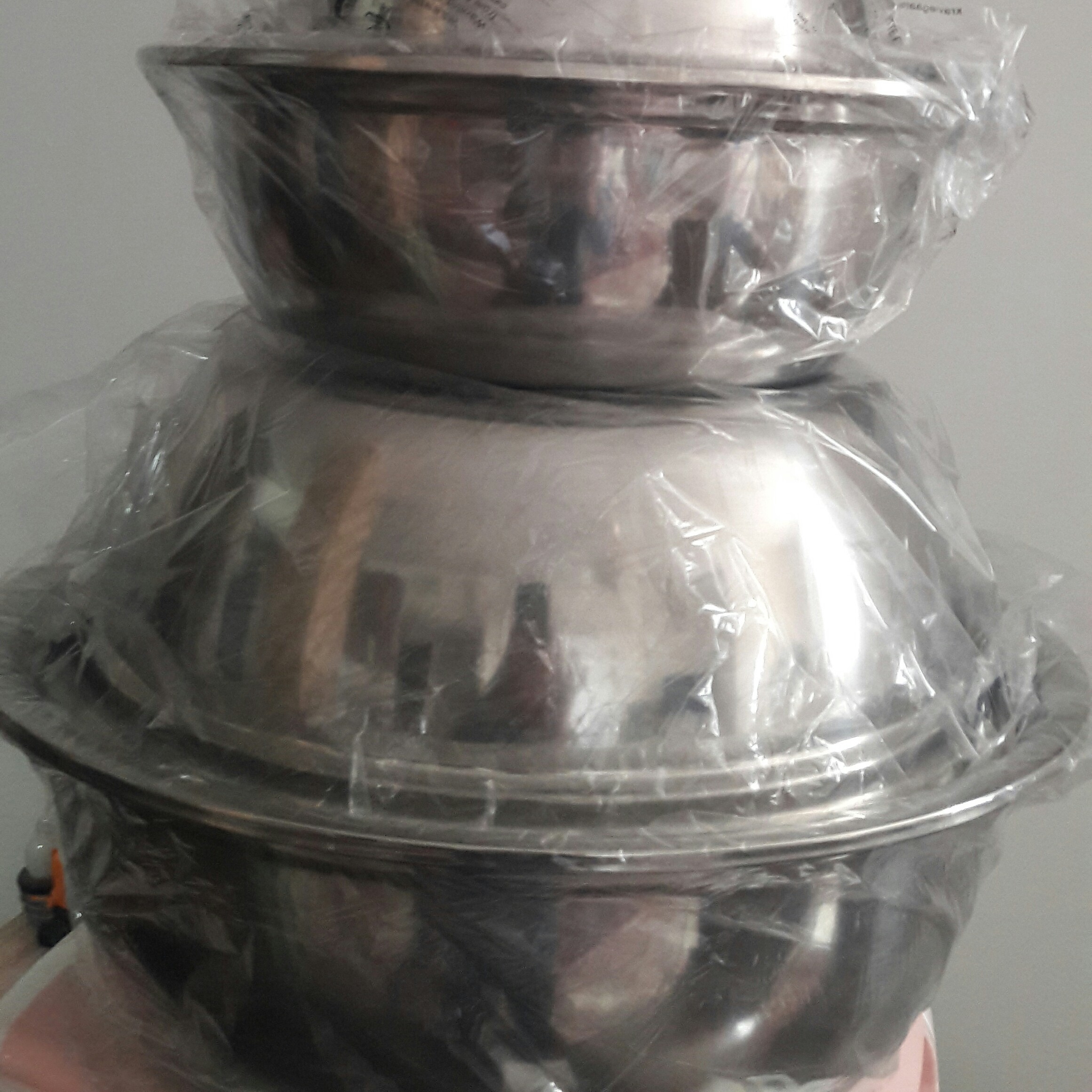 تشت 6تکه استیل سایز40و36و32و28و24و20