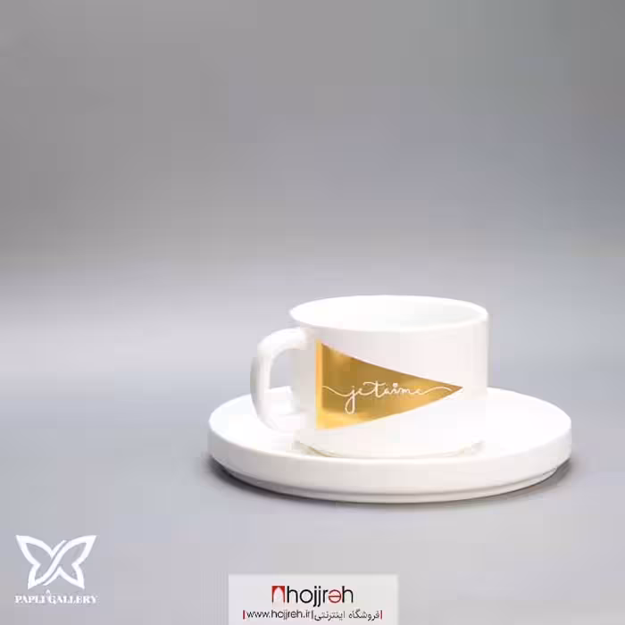 اطلاعات ، قیمت و خرید ست فنجان و پیشدستی سفید طلایی کد P72