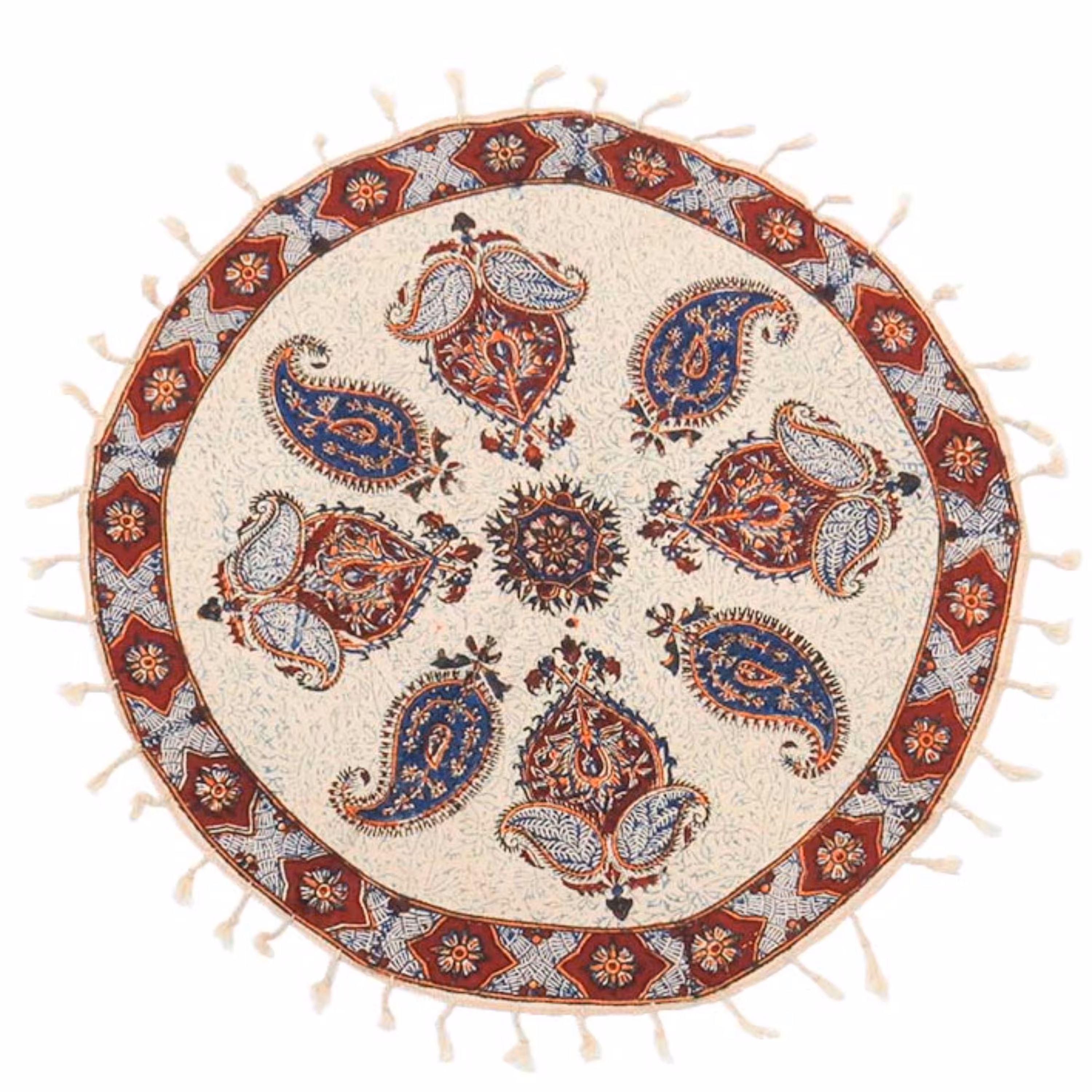 رومیزی گرد قلمکار اصفهان سایز 60 سانتی متر 