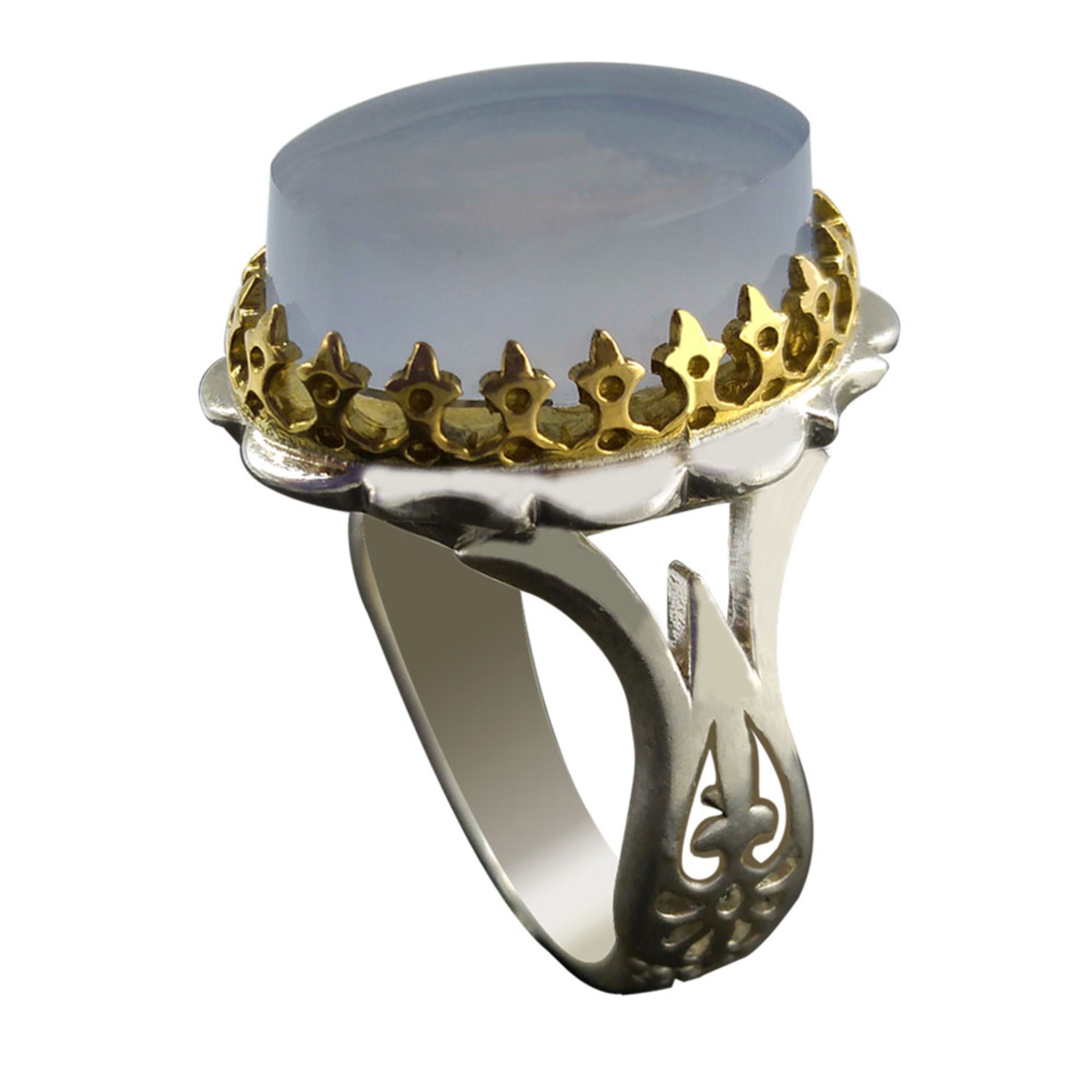 انگشتر نقره مردانه عقیق آبی کبود مدل 215