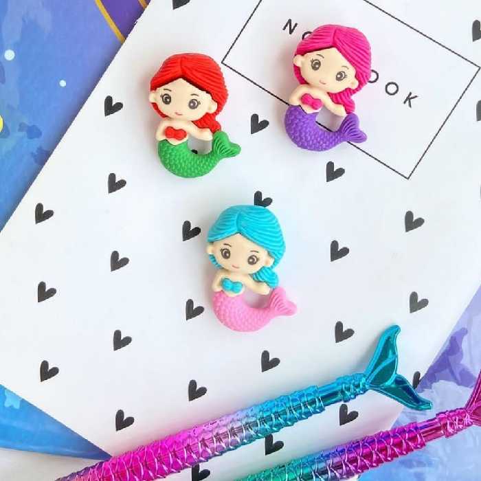 پاک کن فانتزی طرح پری دریایی  جذاب و با کیفیت میتونی با دفتر مشق پری دریایی ستش کنی