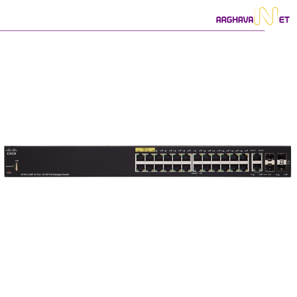 سوئیچ 24 پورت سیسکو مدل SF350-24MP | شبکه ارغوان 021-41902