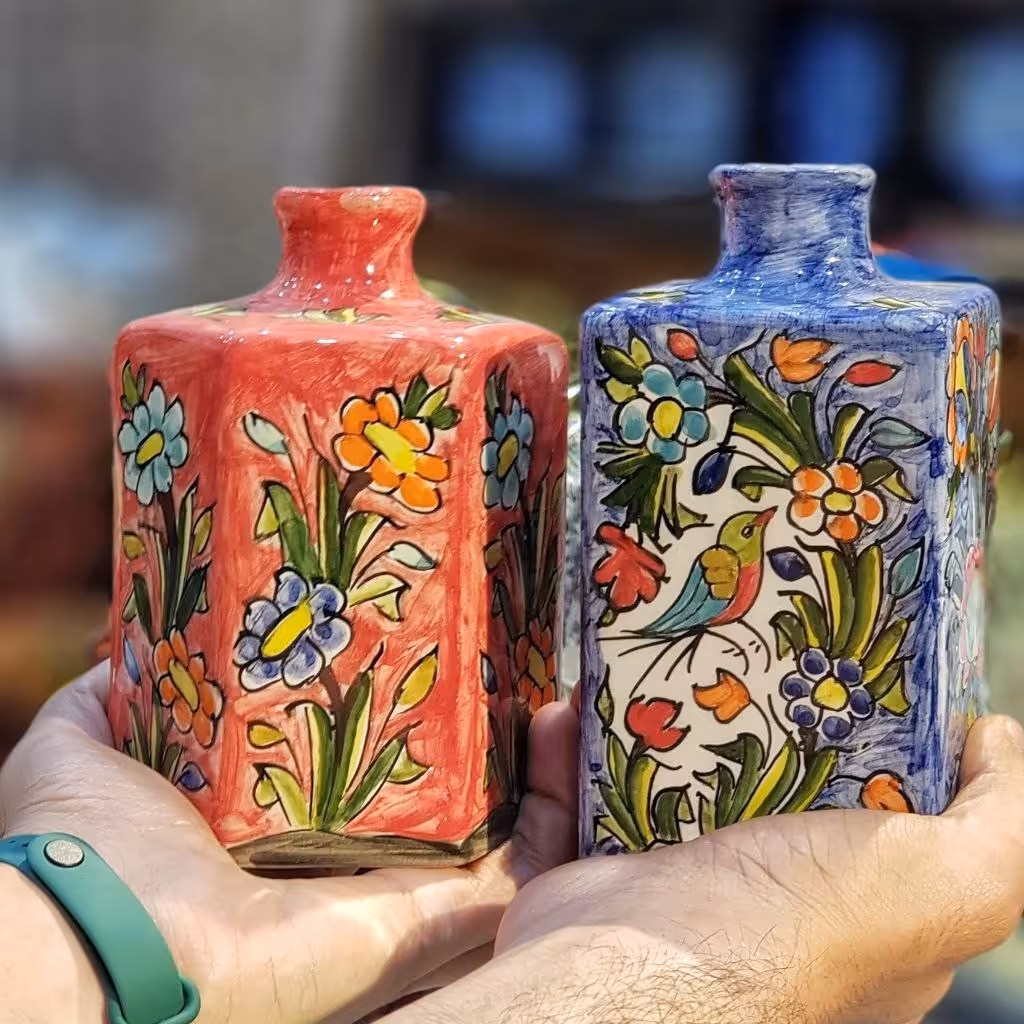 چایدان یا گلدان سرامیک زیر لعابی