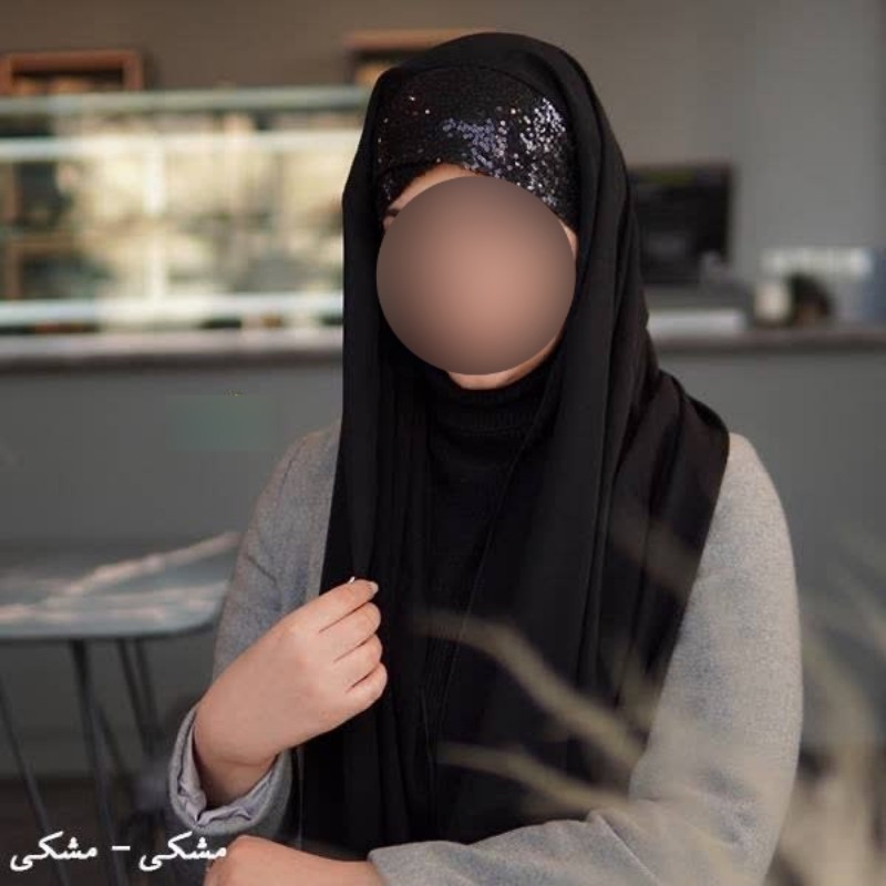 هدشال ژورژت تور پولک مشکی زیبا ارسال سریع