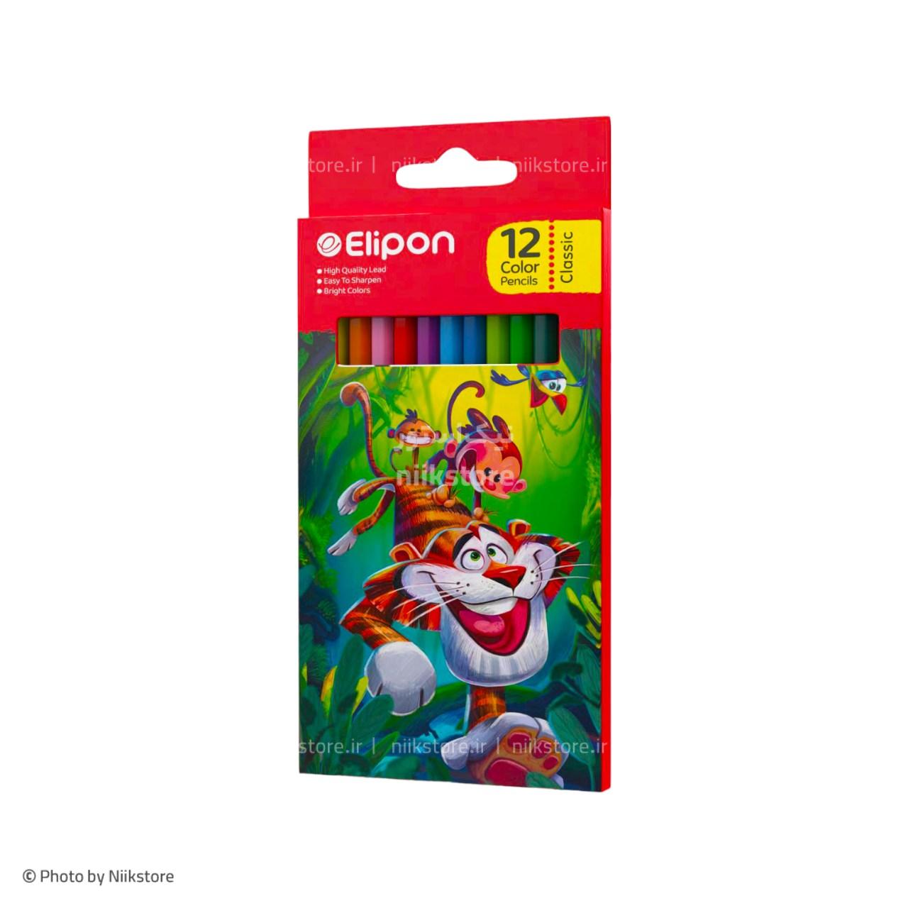 مدادرنگی جعبه مقوایی 12رنگ  الیپون