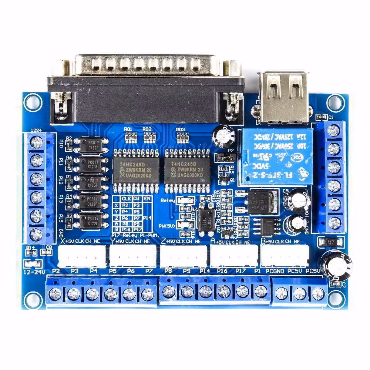 درایور CNC 5 محور برای کنترل استپر موتور مدل MACH3