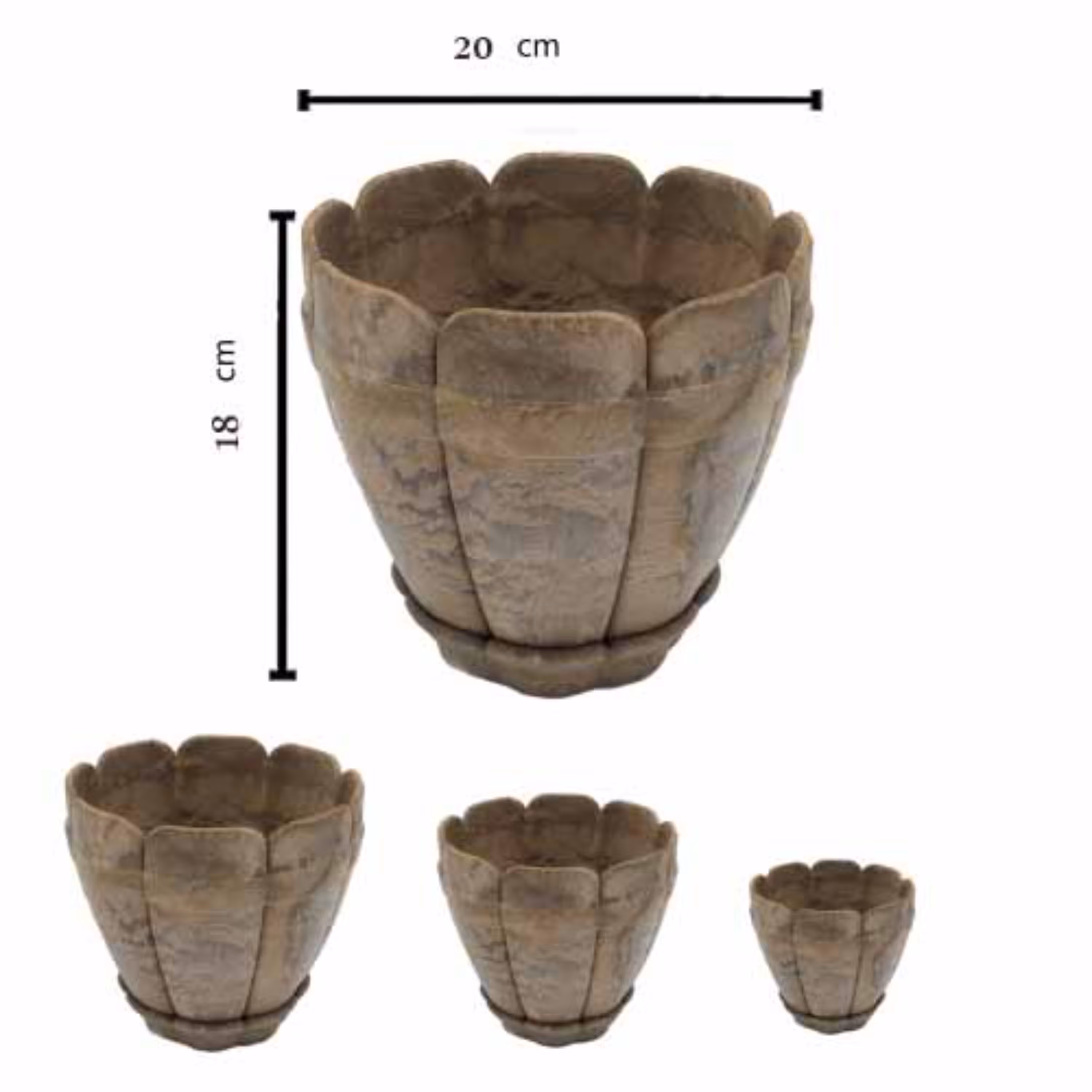 گلدان چوب پلاست مدل پرچین (سایز 20 در 18)