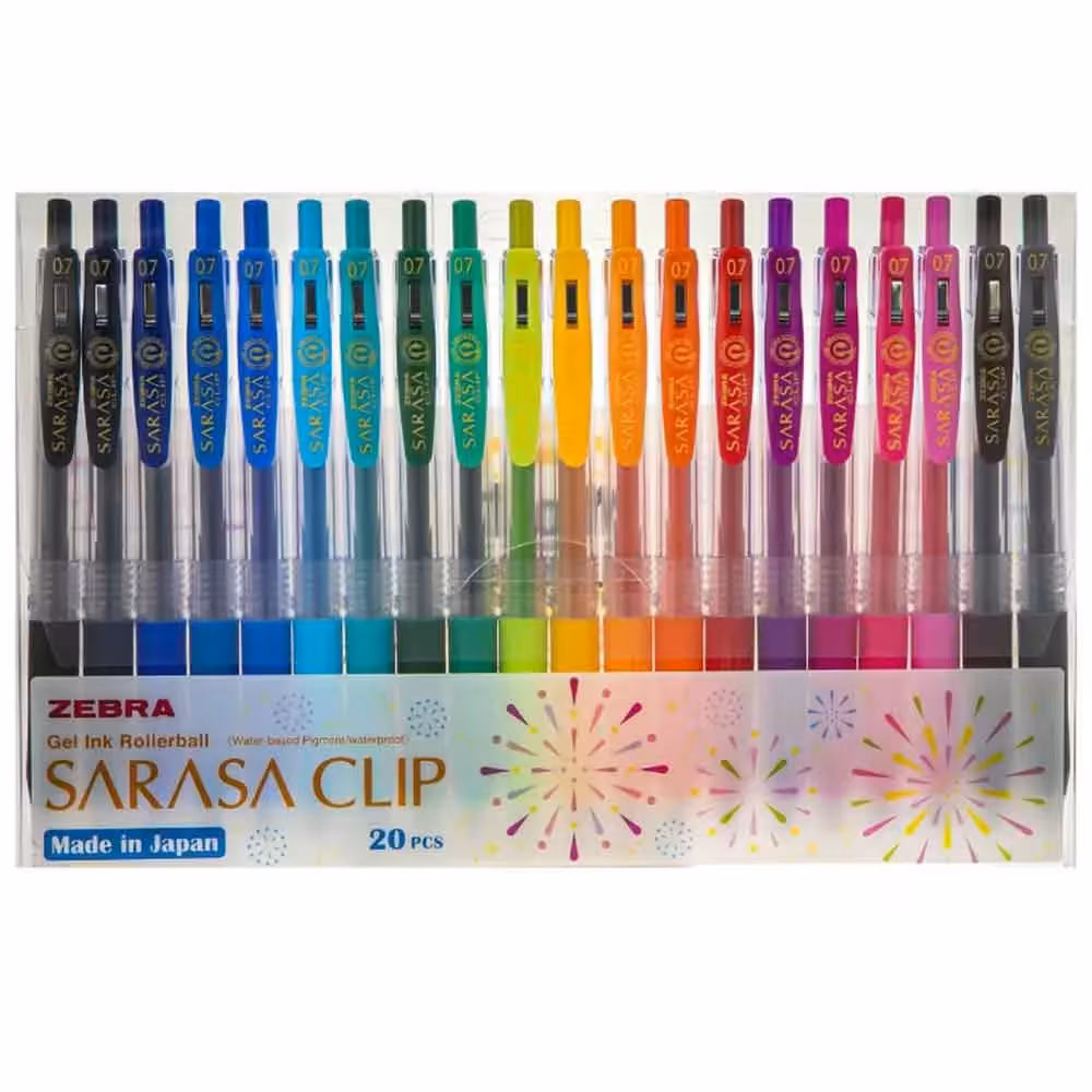 خرید خودکار 20 رنگ زبرا ساراسا با نوک 0.7 میلی متر مدل SARASA CLIP