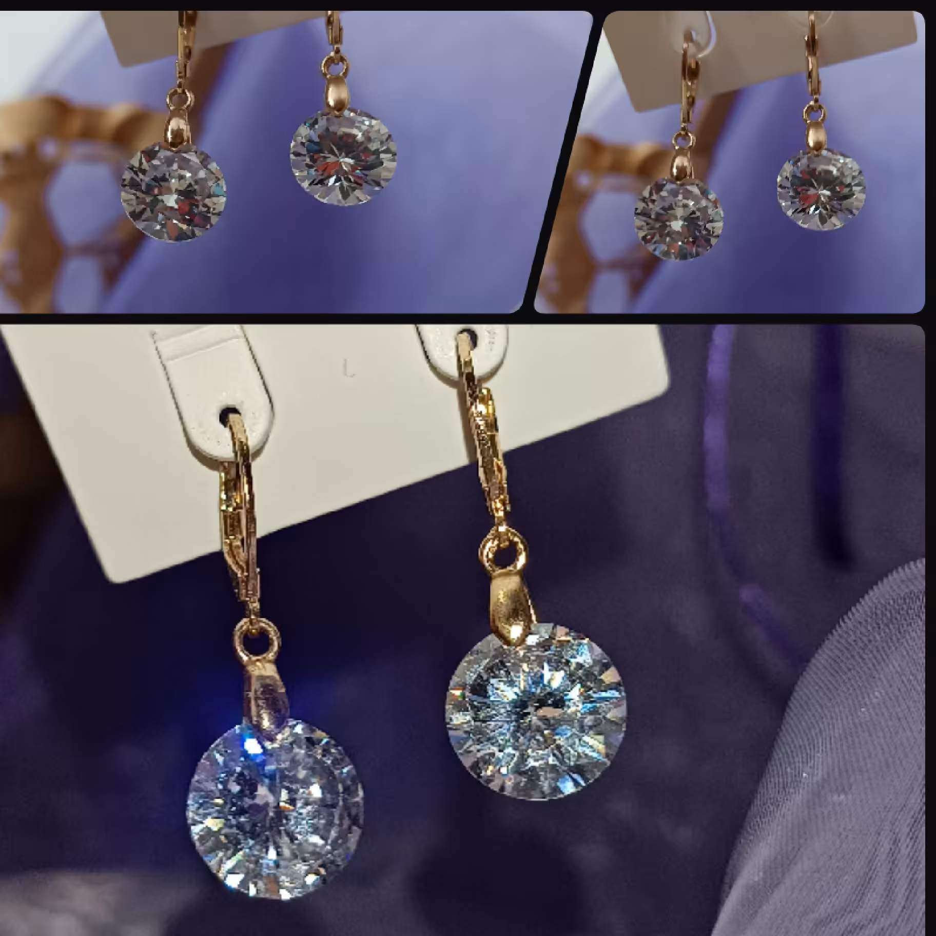 گوشواره کریستال تراش بی نظیر و وارداتی 