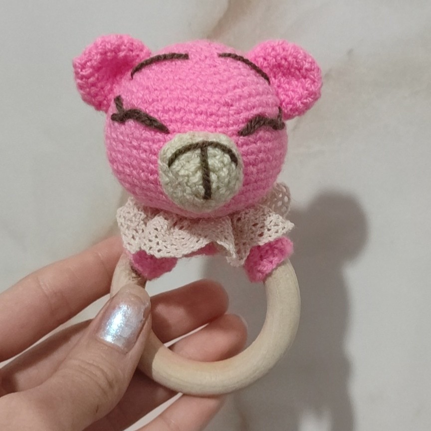 جغجغه بافتنی طرح خرسی