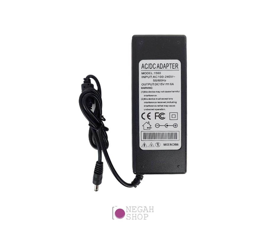آداپتور رینگ لایت 15 ولت 6 آمپر