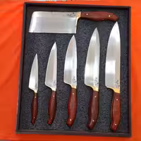 ست کارد آشپزخانه منفرد به همراه ساطور و جعبه بسیار زیبا