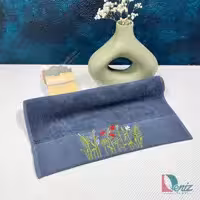 حوله دستی گلدوزی ایزابل رنگ فیلی