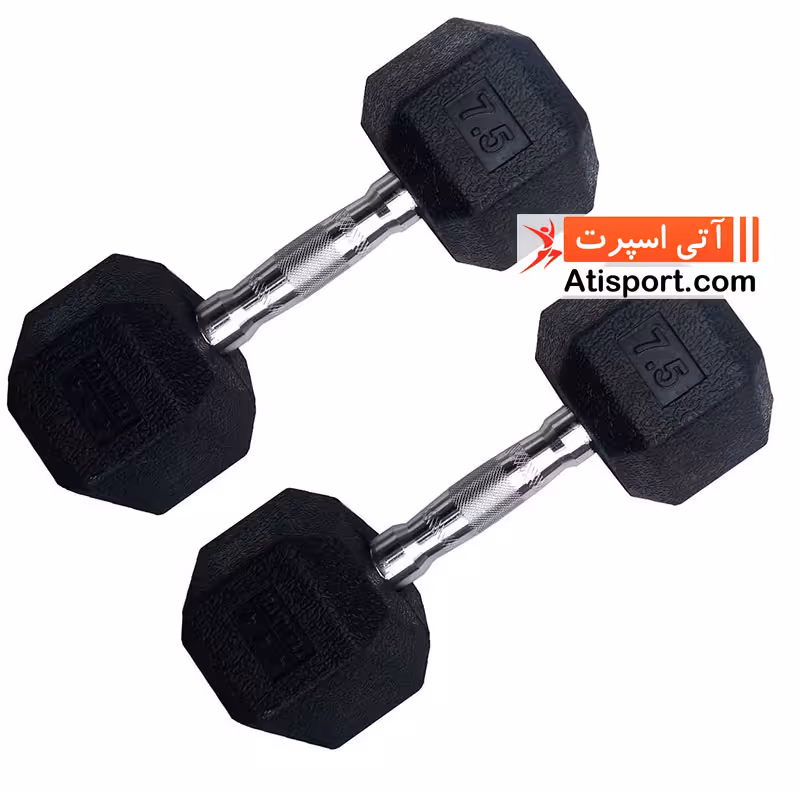 دمبل بدنسازی شش ضلعی مکسول 7 و نیم کیلوگرمی