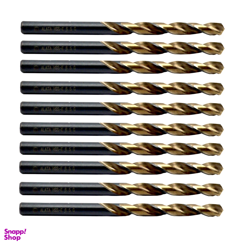 مته آهن آلاتا مدل YP-HSS-E-DIN338-06.5MM سایز 6.5 میلی متر مجموعه 10 عددی