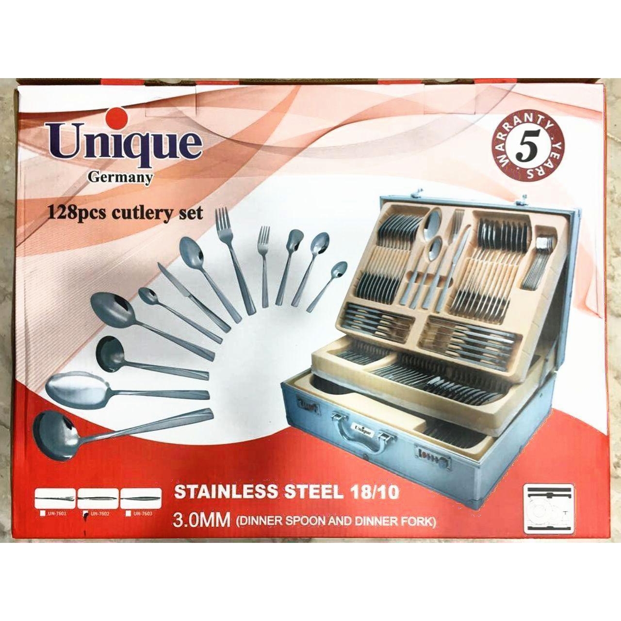 سرویس قاشق و چنگال یونیک 128 پارچه مدل UN-7602