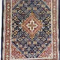 فرش پاتریس  فرش گلیم عشایری  400شانه طرح سروناز سرمه ای سایز 6متری