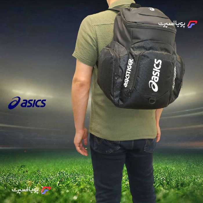 کوله پشتی ورزشی ضد آب جدید اسیکس asics سایز متوسط a12 مشکی
