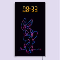 ساعت دیواری لوکس و دکوراتیو دیجیتال چند منظوره (طرح خرگوش بلا)