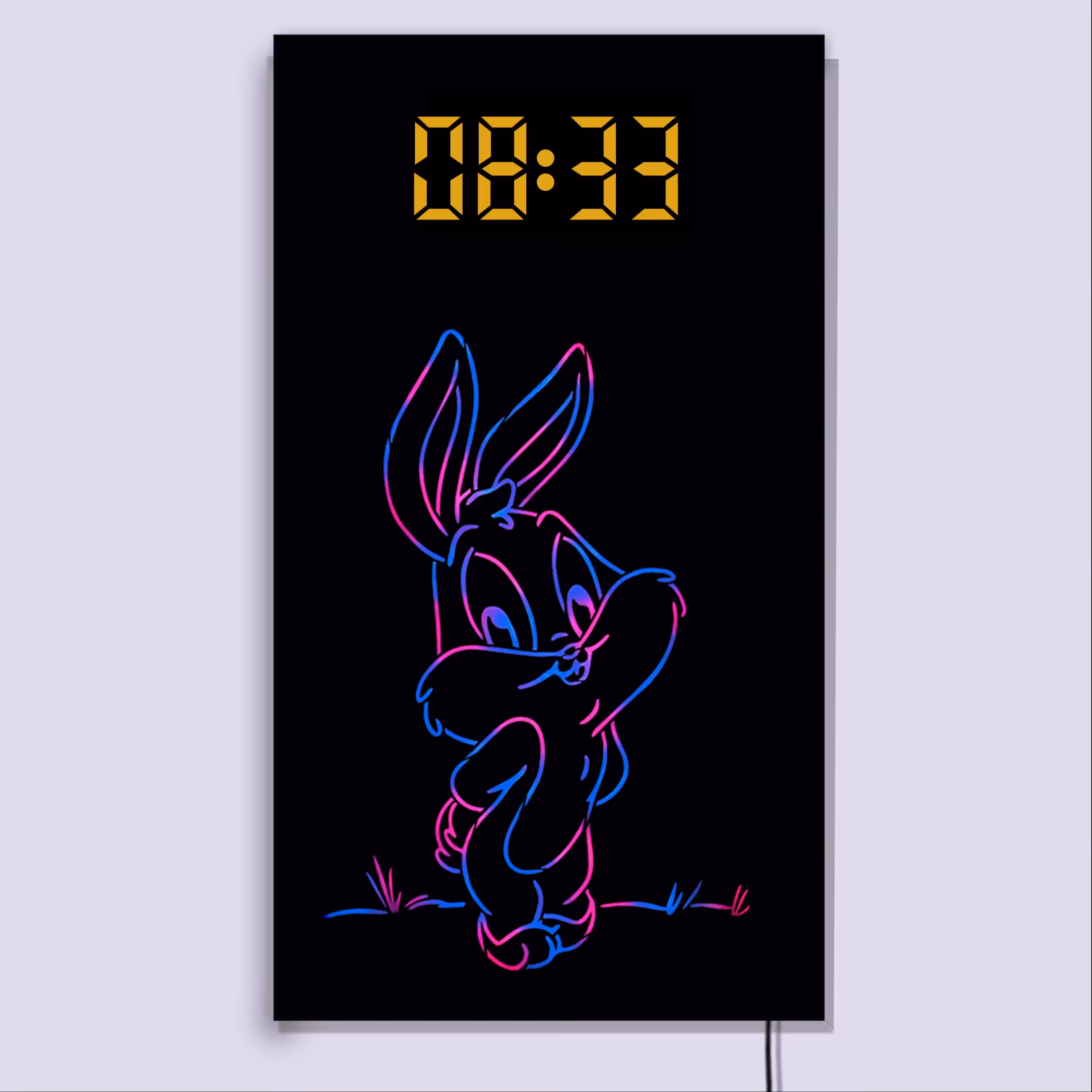 ساعت دیواری لوکس و دکوراتیو دیجیتال چند منظوره (طرح خرگوش بلا)