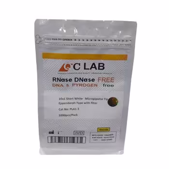 سرسمپلر فیلتردار 10ul کریستالی کوتاه QC Lab بسته 1000 عددی