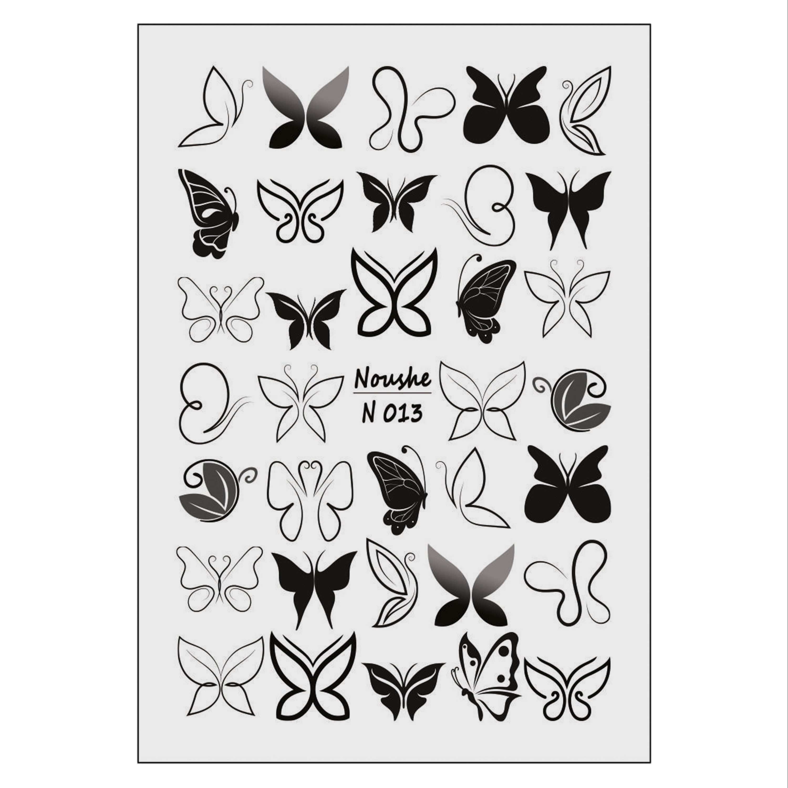 لنز ناخن نوشه مدل پروانه کد N013