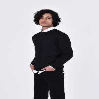 بافت یقه گرد ساده