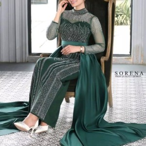 پیراهن مهمانی زنانه کرپ مدل پیراهن لباس مجلسی رونا ماکسی 82802