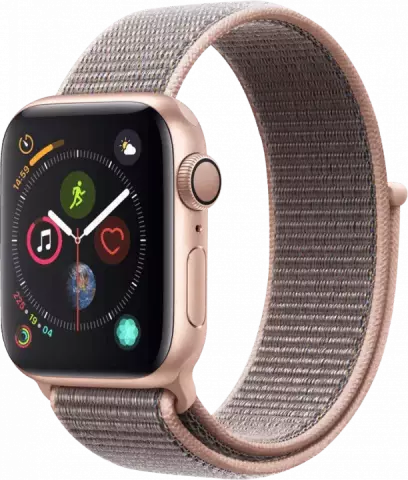 ساعت هوشمند APPLE SERIES 4 مدل 40MM Gold Aluminum Case با بند اسپورت لوپ صورتی