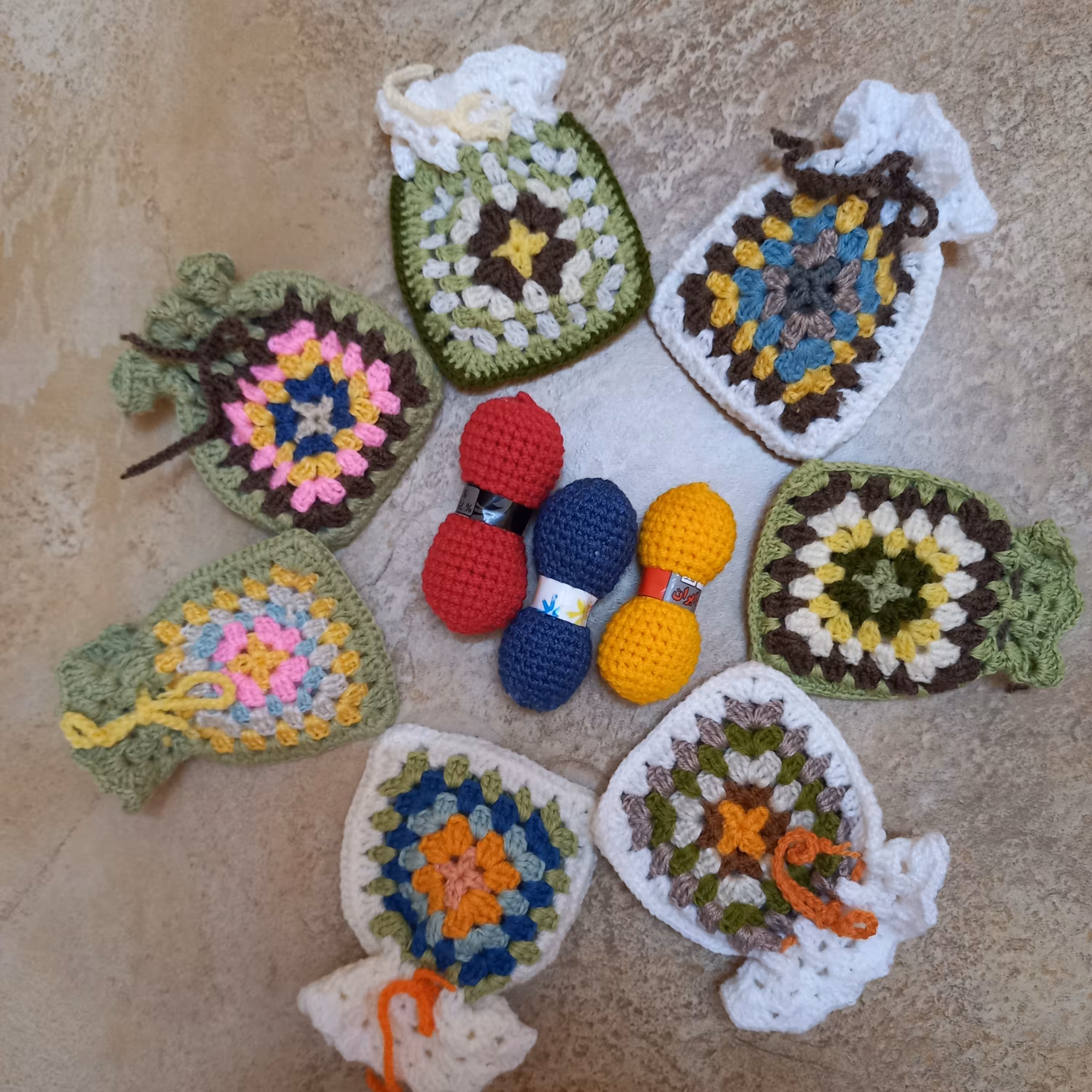 جا مهر وتسبیح دستباف بافتنی