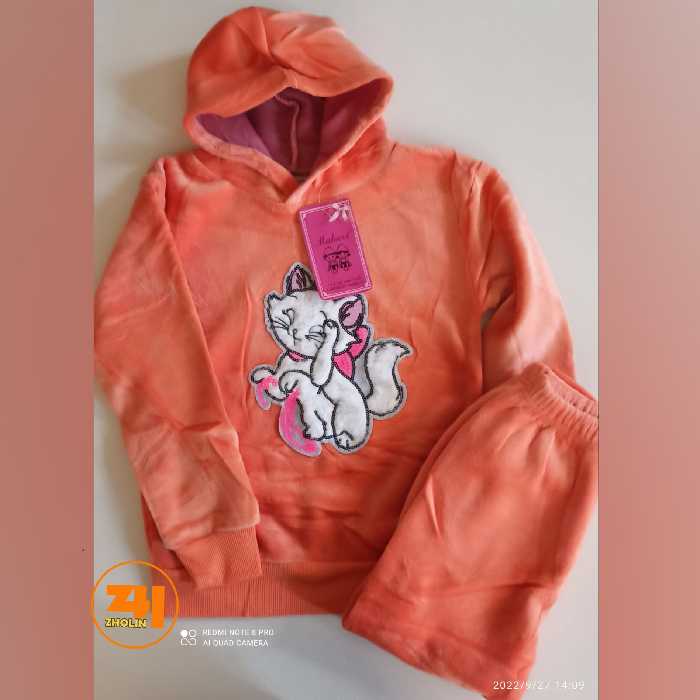 هودی و شلوار مخمل طرح گربه ارسال رایگان