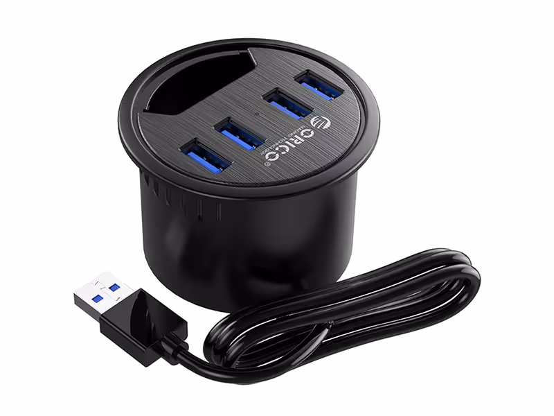 هاب USB پرسرعت 4 پورت رومیزی چند کاره اوریکو ORICO-DESK-4U 4 USB3.0 Port Desktop Grommet