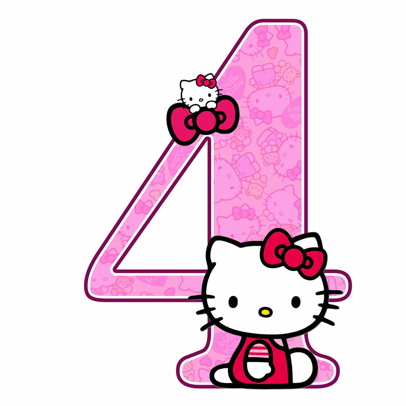 استند رومیزی تولد مدل عدد 4طرح کیتی کد 774