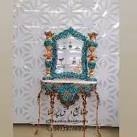 میزکنسول، آینه و لاله  فیروزه کوب و قلم زنی شده ارتفاع کل143سانتیمتر برند پرنسا   ارسال رایگان