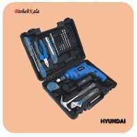 کیت دریل چکشی 720 وات یک سرعته با متعلقات HYUNDAI هیوندای مدل HP7221