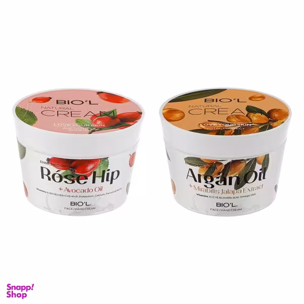 کرم مرطوب کننده بیول مدل Argan Rose Hip حجم 200 میلی لیتر مجموعه 2 عددی