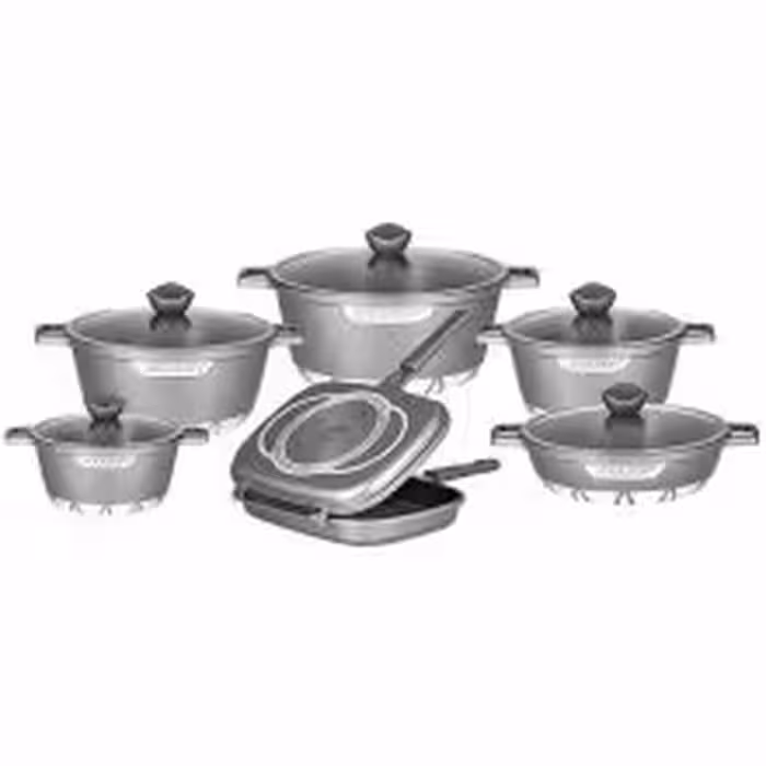 سرویس قابلمه چدن گرانیتی 12 پارچه دالتون مدل فلورانس