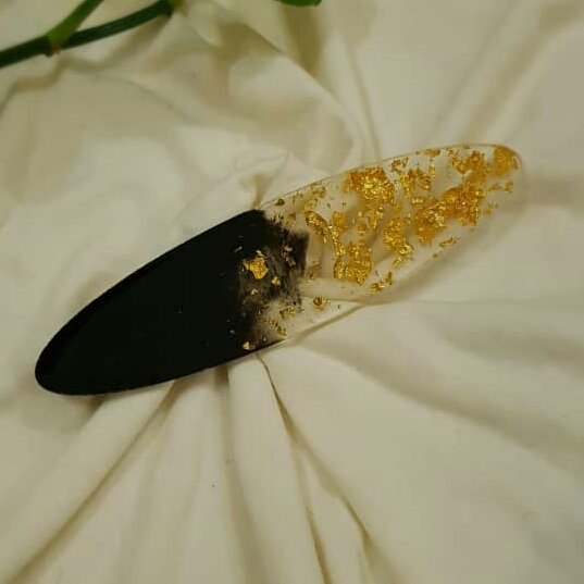 بوک مارک رزینی مشکی ورق طلا