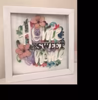 تابلو دکوراتیو ملیله کاغذی سه بعدی home sweet  home