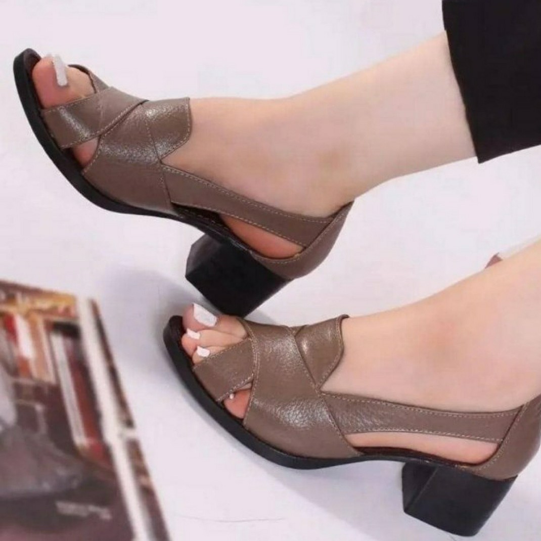 کفش پاشنه 5 سانت رنگ قهوه ای