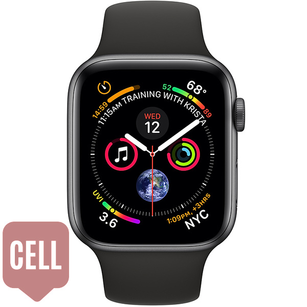 سری 4 اسپرت زنانه 40 میلیمتری مدل Space Gray Aluminum Case with Black Sport Band سلولار - Hiapple.ir