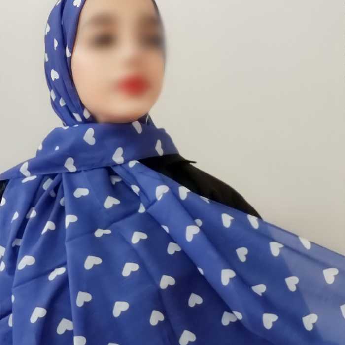 شال نخی یک رو مدل قلبی